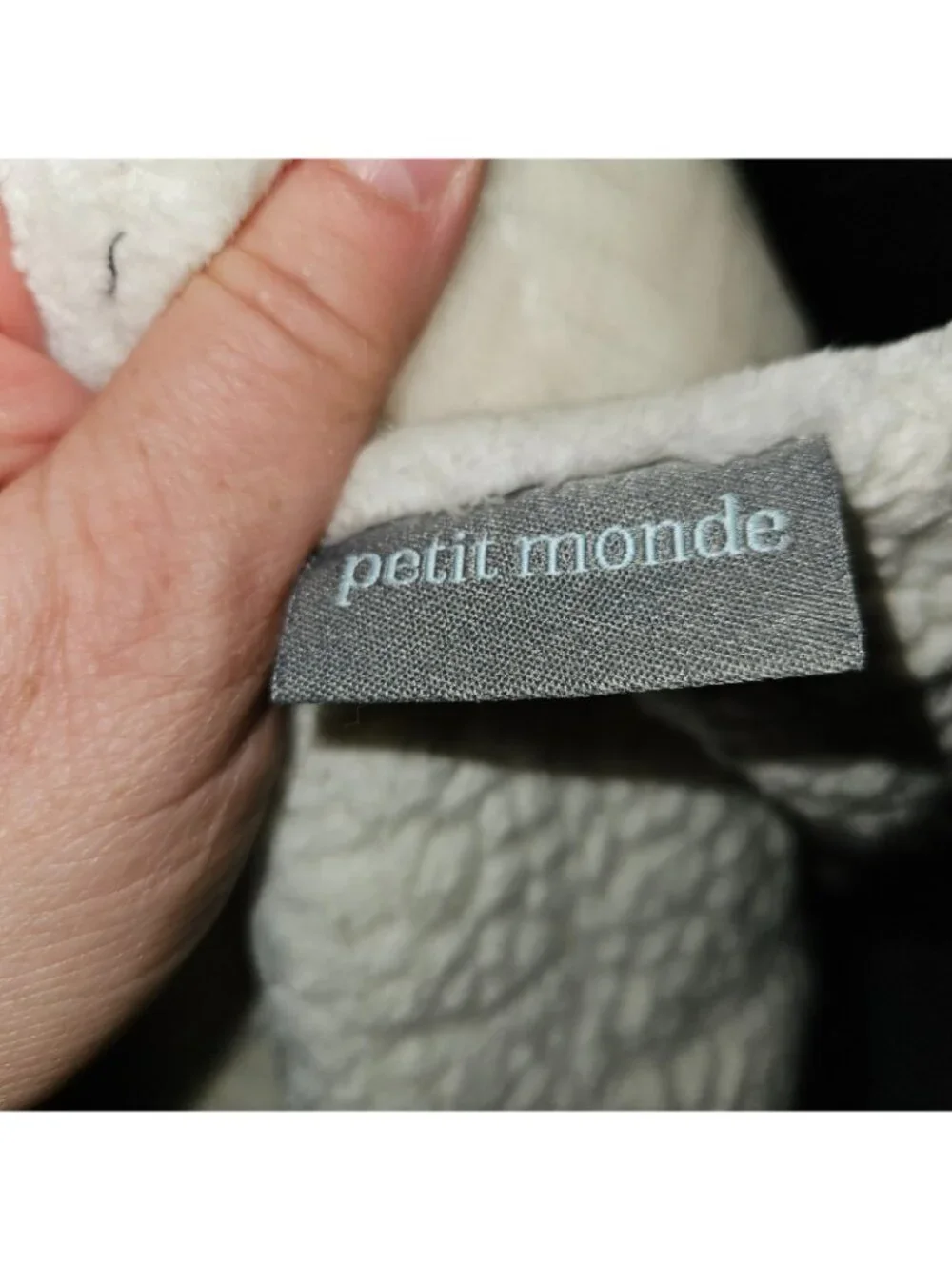 Petit Monde Solid White Embossed Chevron Baby Blanket Fleece Sherpa Soft 30x38
